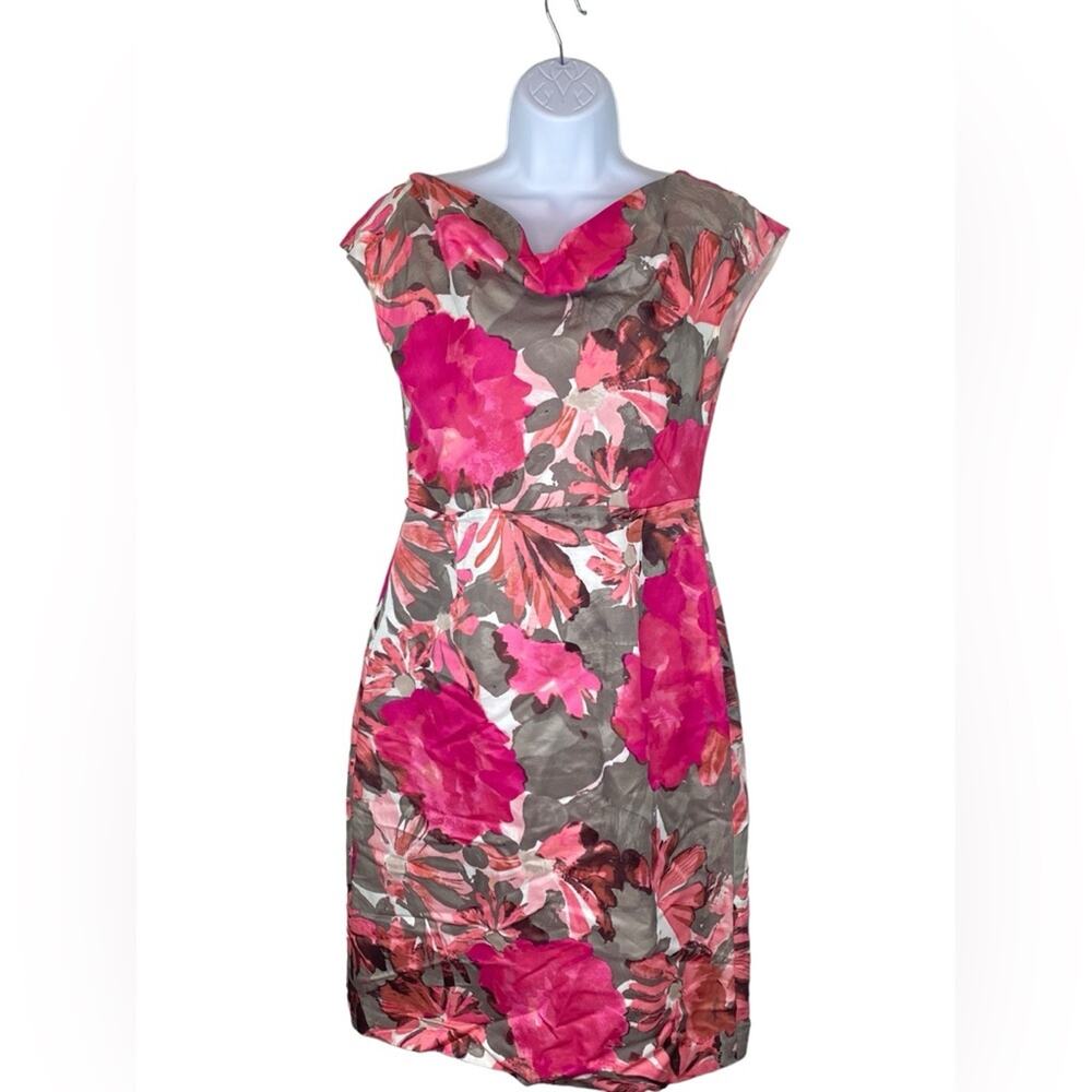 Banana Republic Mad Men Women's Floral Sheath Dress Pink Size 4 Floral